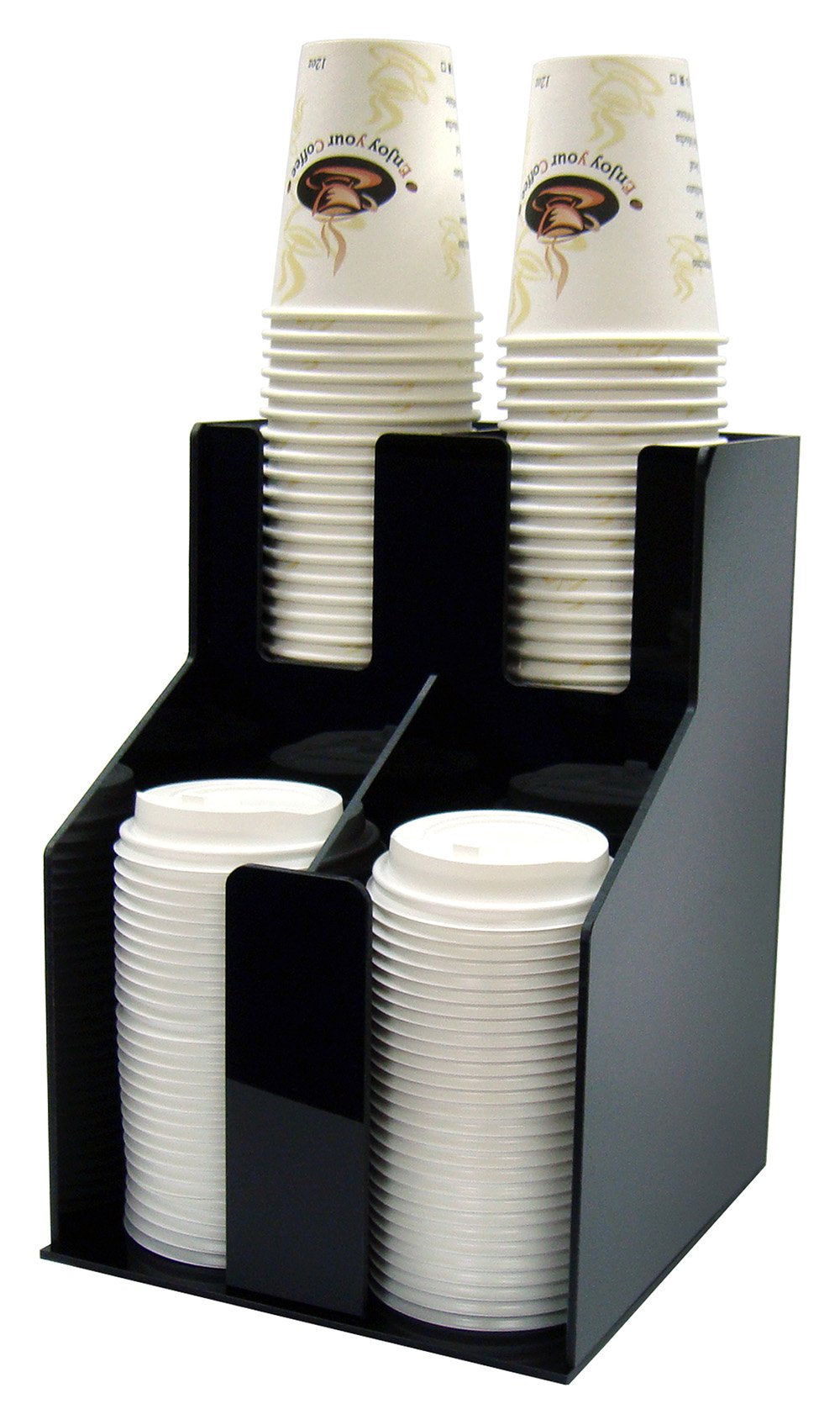 Cup & Lid Organizer with 2 Tiers & 2 Stacks - Chefcoca