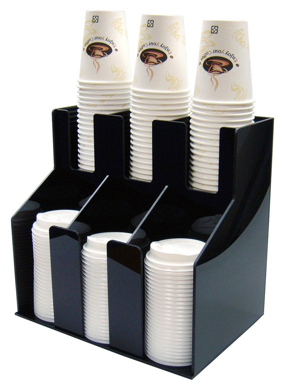 Cup & Lid Organizer with 2 Tiers & 3 Stacks - Chefcoca