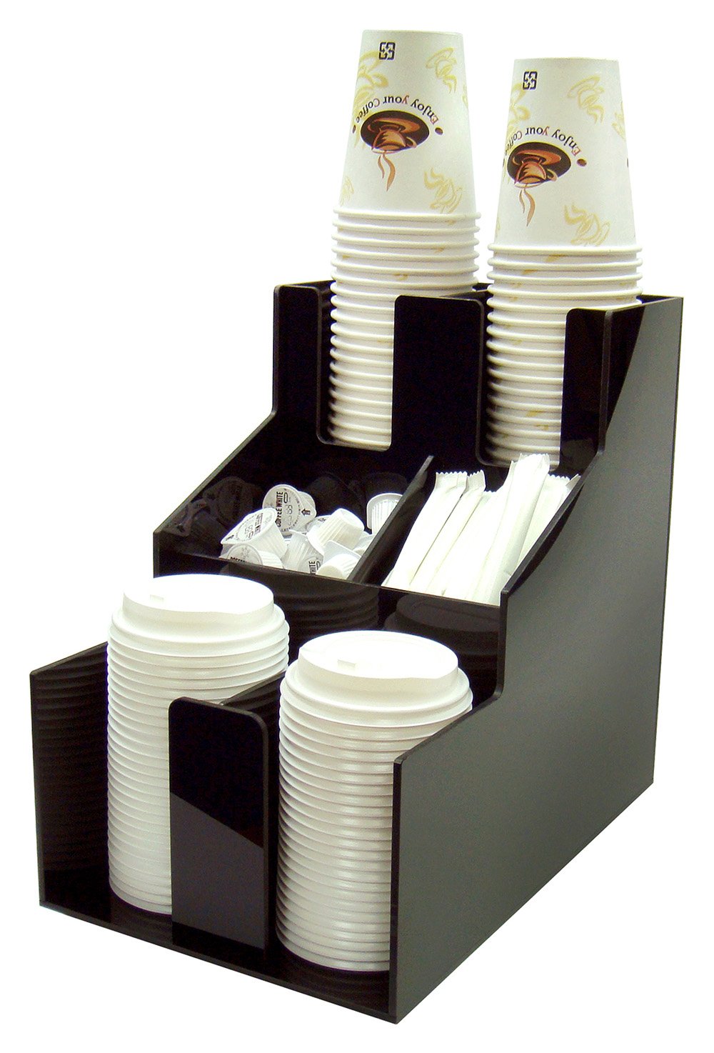 Cup & Lid Organizer with 3 Tiers & 2 Stacks - Chefcoca