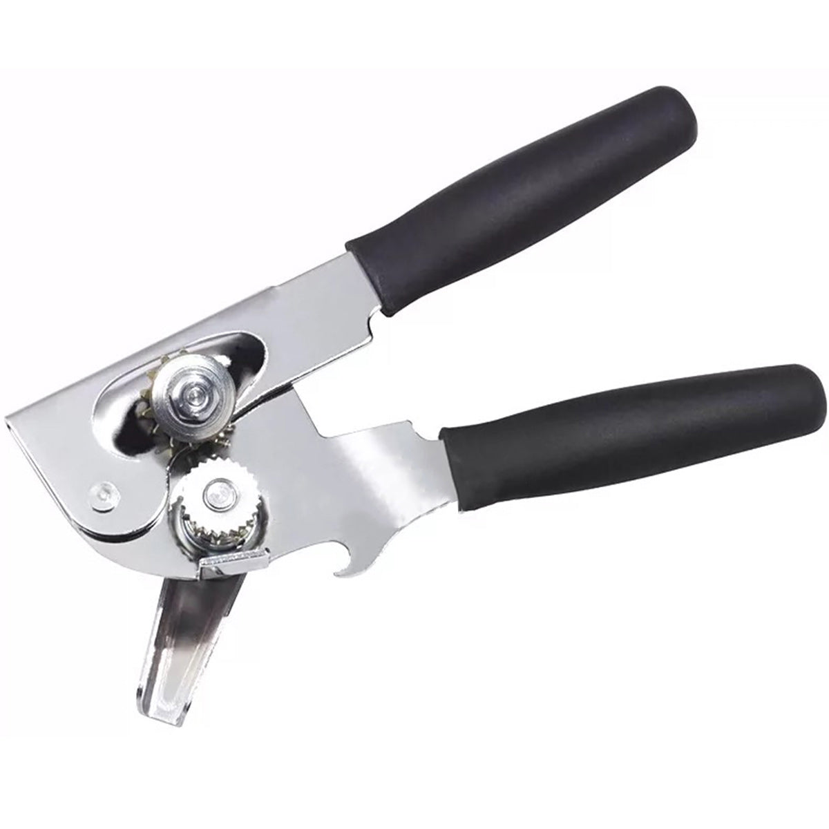 Twist & Out Can Opener. 8 3/4"L With Large Crank Handle, Black Coated Handle