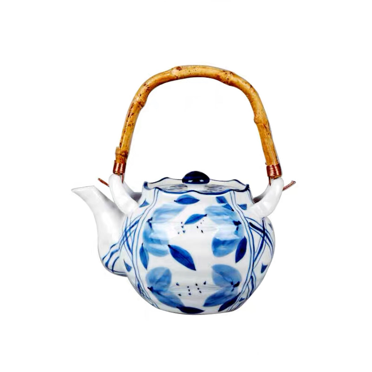 Ceramic Teapot with Blue Bamboo & Orchid (CTP-5)