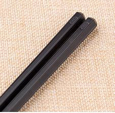 Black Tapered Alloy Chopsticks, 10 Pairs (9.5") - Chefcoca