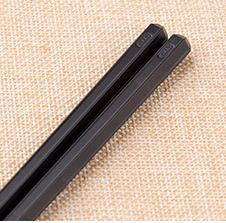 Black Tapered Alloy Chopsticks, 10 Pairs (9.5")