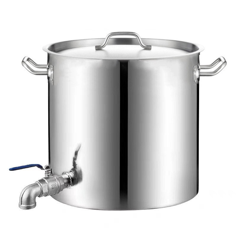 Sub-equip,SPWL-6050F, Heavy-Duty Stainless Steel Stock Pot with Spigot (23.62"Dia x 19.69"H/60cm Dia x 50cmH) - Chefcoca