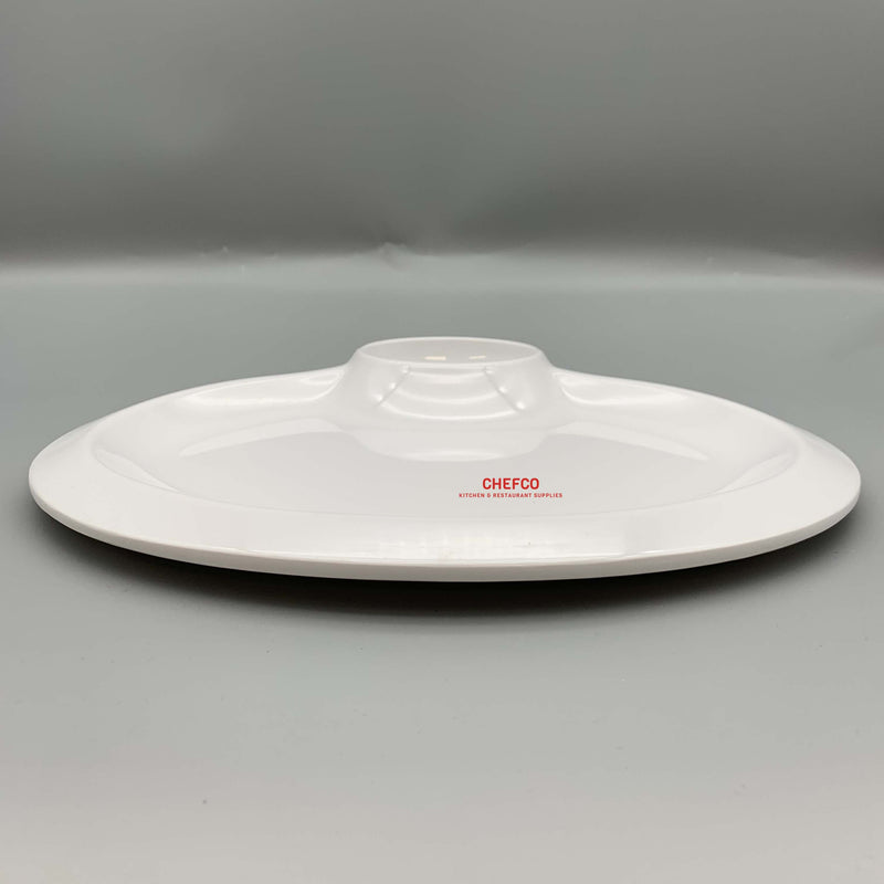 White Two Compartment Melamine Plate (D2033)