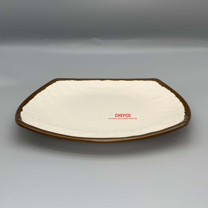 Two Toned Beige Square Melamine Plate （D3109K））