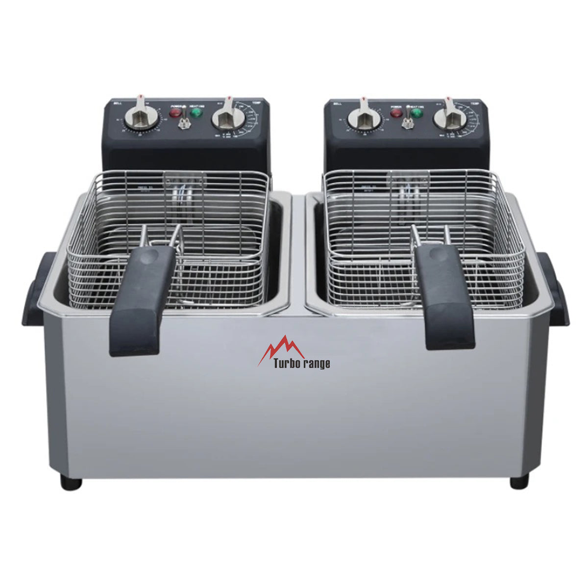 Countertop Double Well Deep Fryer,20 LBS Oil Capacity - Chefcoca