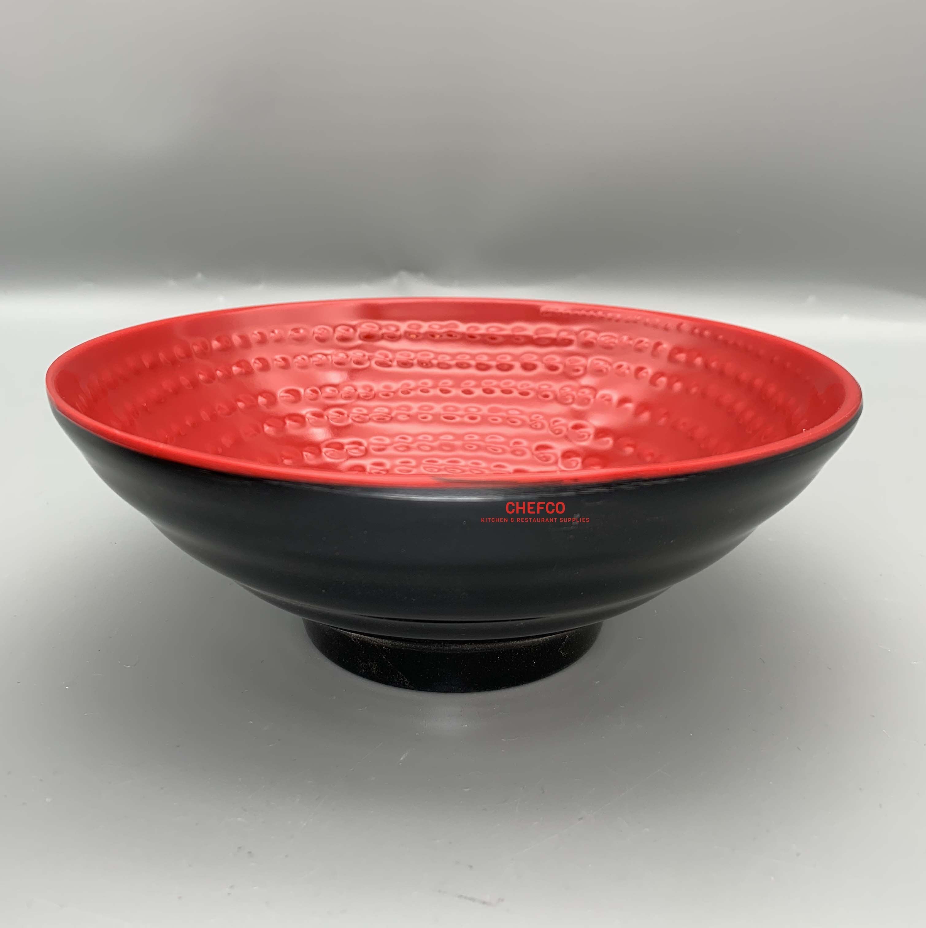 Black and Red Melamine Ramen Bowl with Engraved Pattern (DT3076-DT3078)