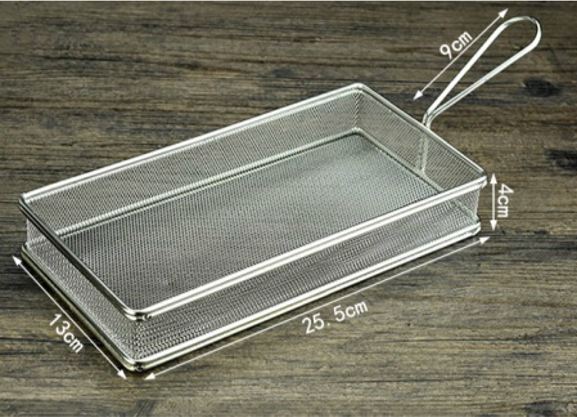 Mini Rectangular Fry Serving Basket (25.5cmL x 13cmW x 4.5cmH)