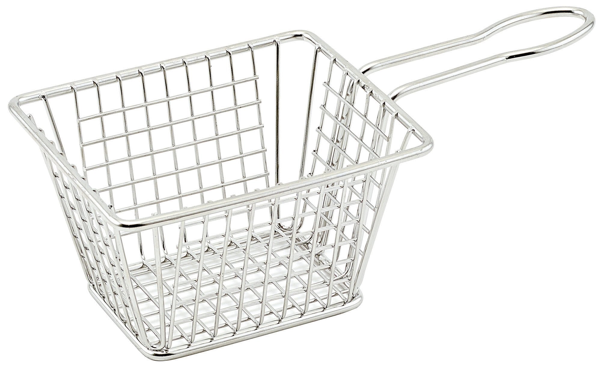 Winco Mini Rectangular Fry Serving Basket (5"L x 4"W x 4"H)