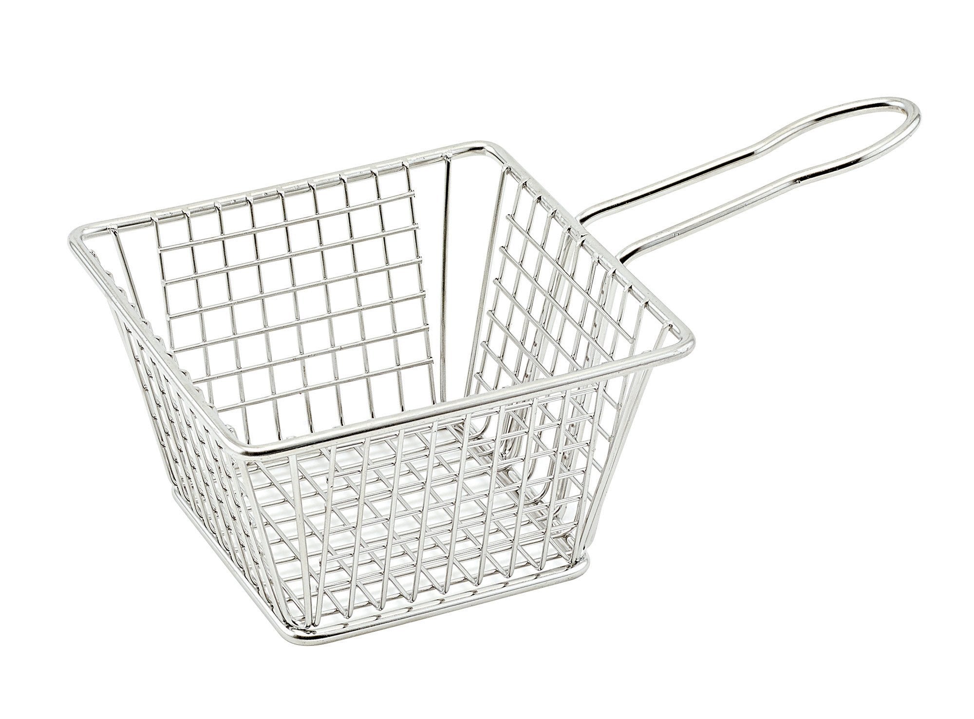 Winco Mini Square Fry Serving Basket (5"L x 5"W x 4"H)