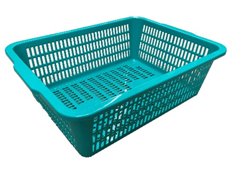 Green Rectangular Vegetable Wash Basket (Medium Grid)