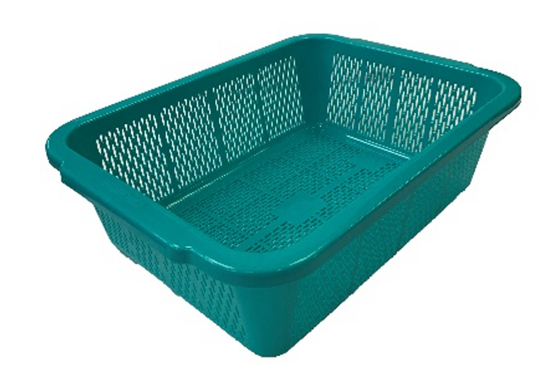 Green Rectangular Vegetable Wash Basket (Fine Grid)