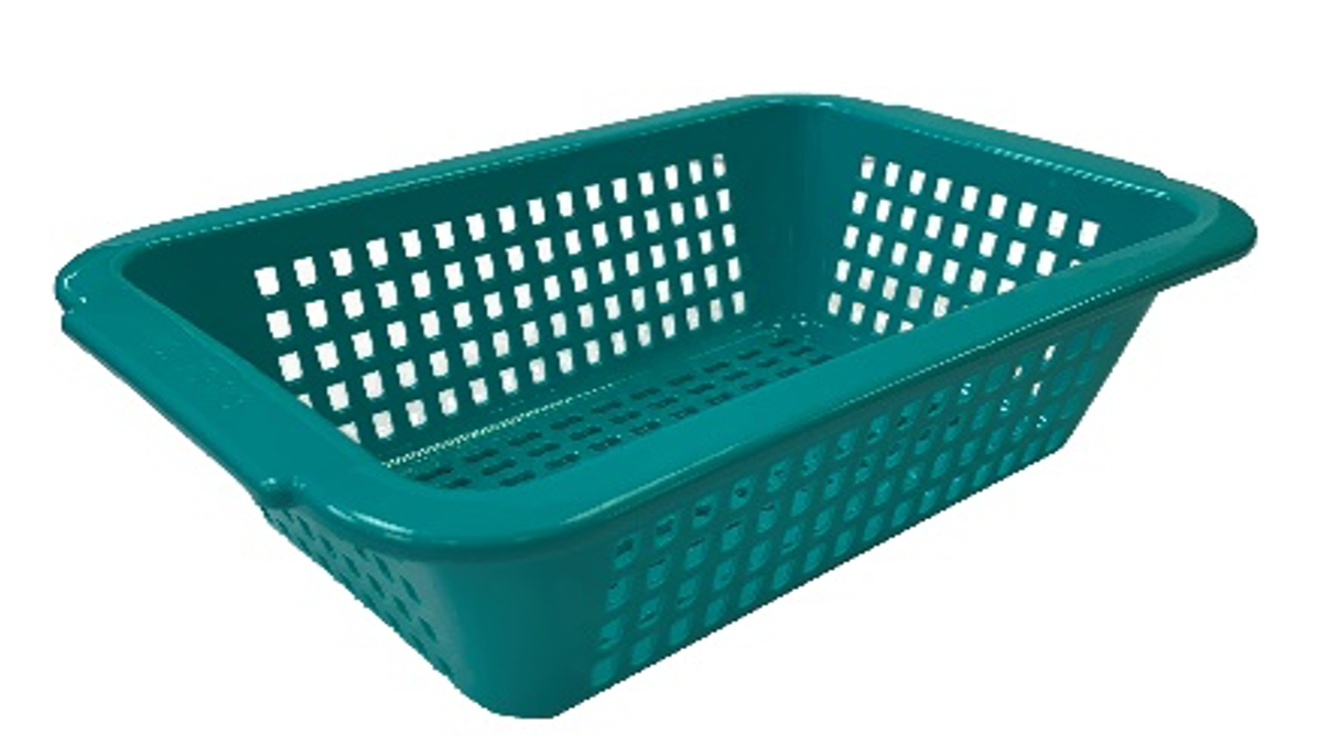 Green Rectangular Vegetable Wash Basket (Large Grid)