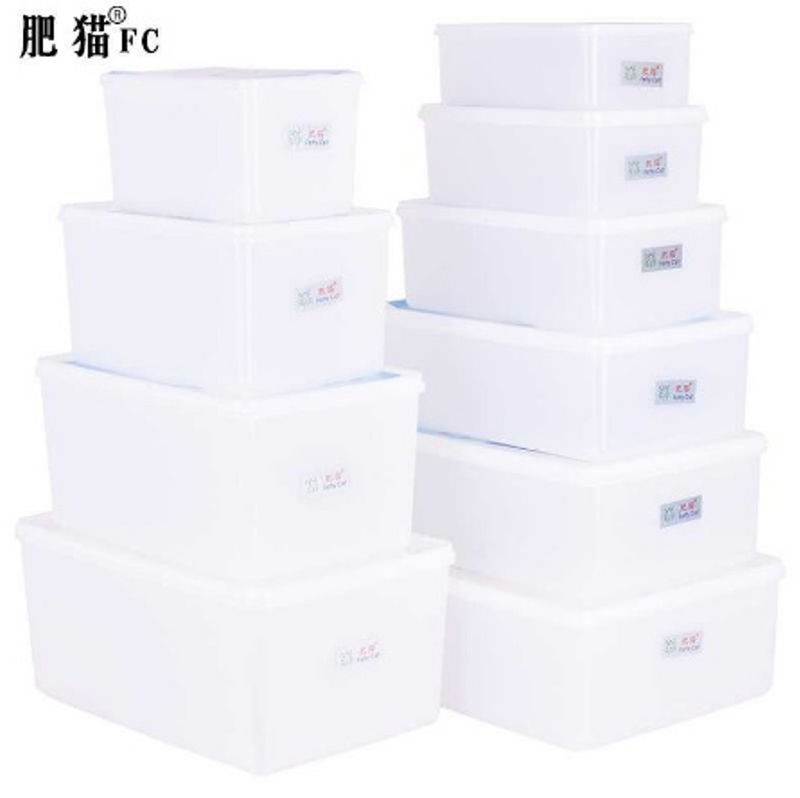 White Polypropylene Deep Food Storage Container Set with Lid