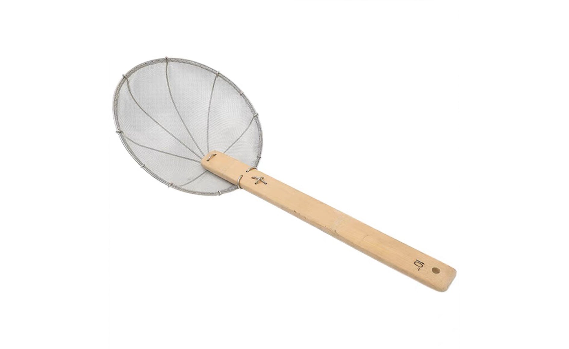 Fine Soft Mesh Skimmer with Wooden Handle (9"-12" Diameter) - Chefcoca