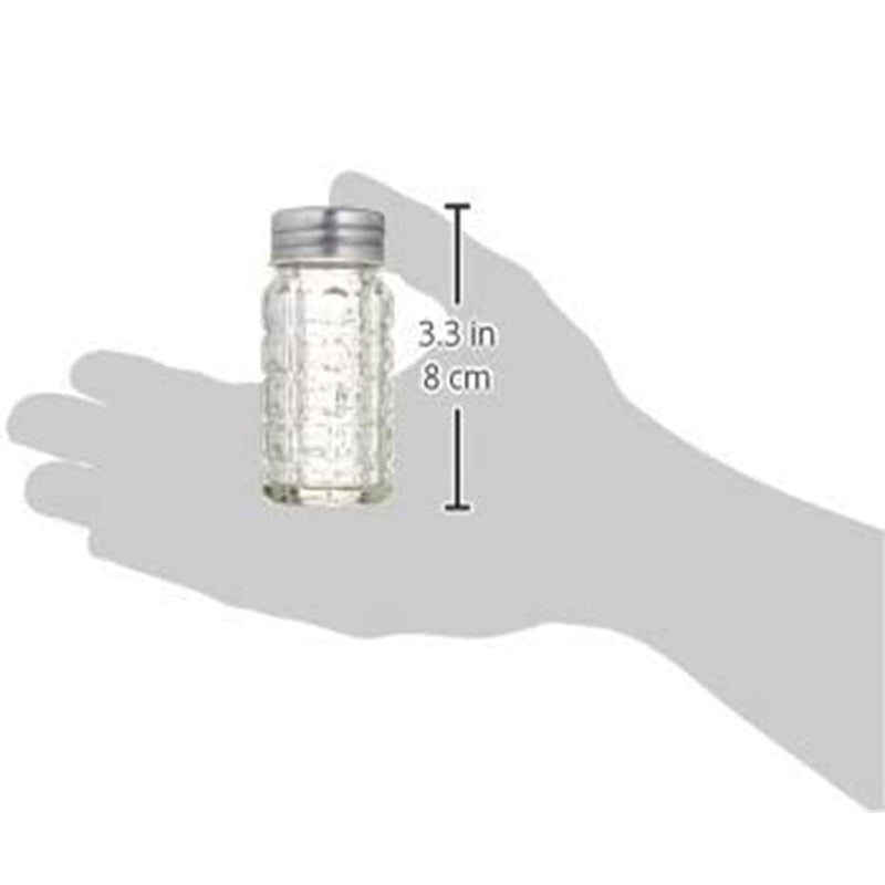 Classic Shakers with Flat Tops, 2-Ounce, Medium, Clear, Stainless Steel