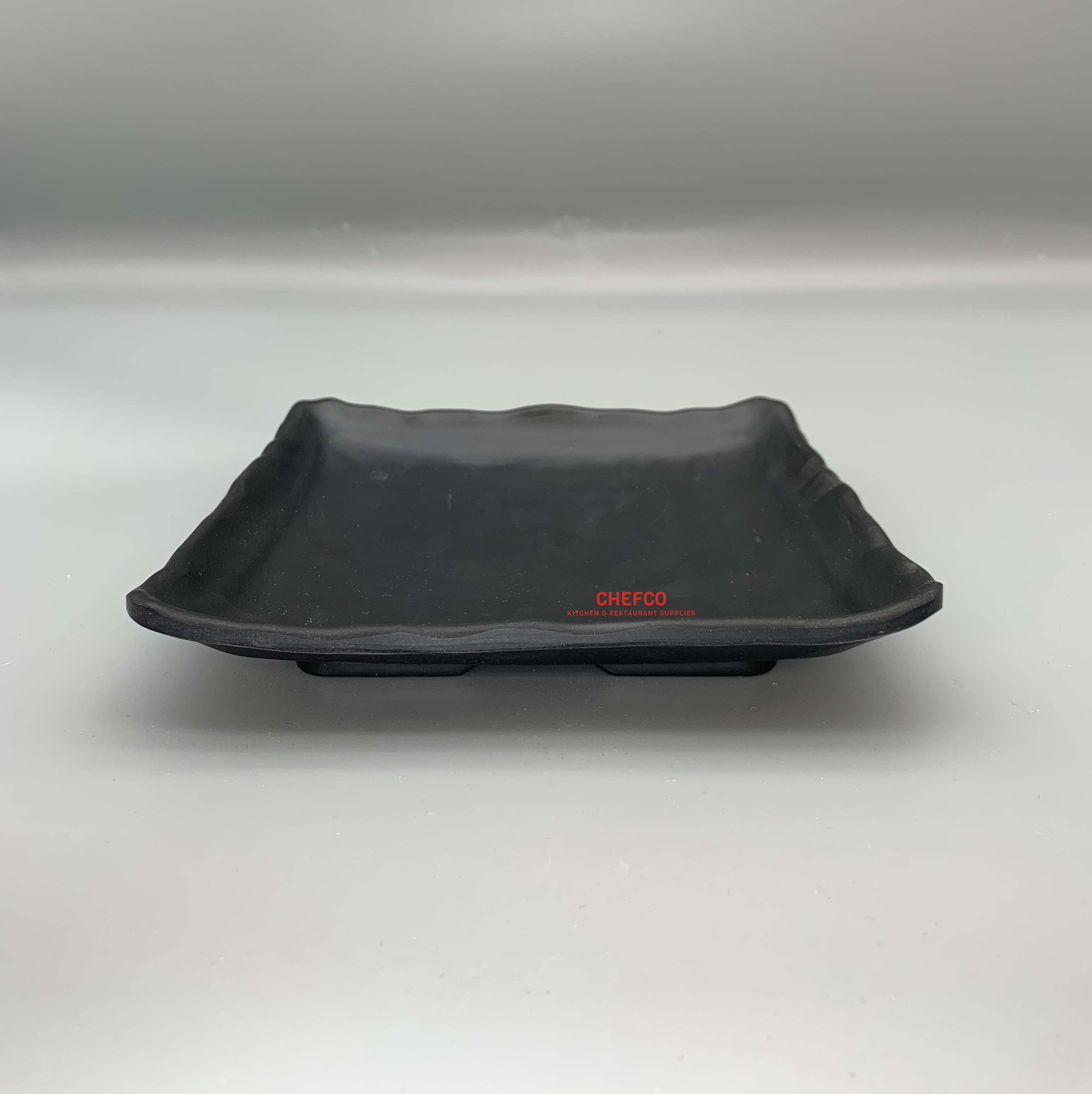 Matte Black Square Rimmed Melamine Plate (G416930)