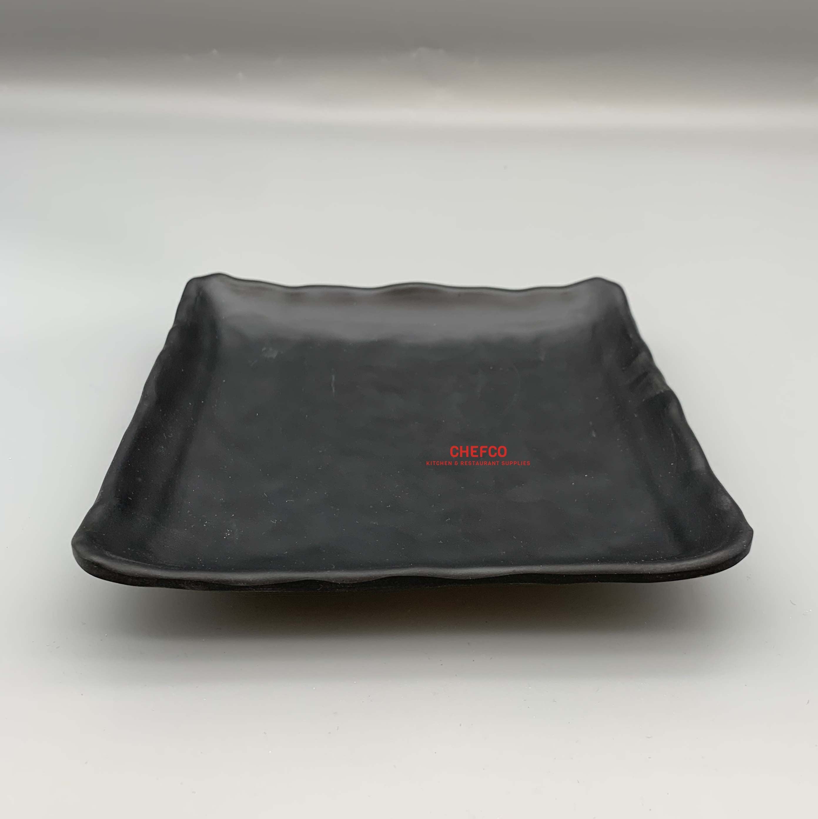 Matte Black Square Rimmed Melamine Plate (G416930)