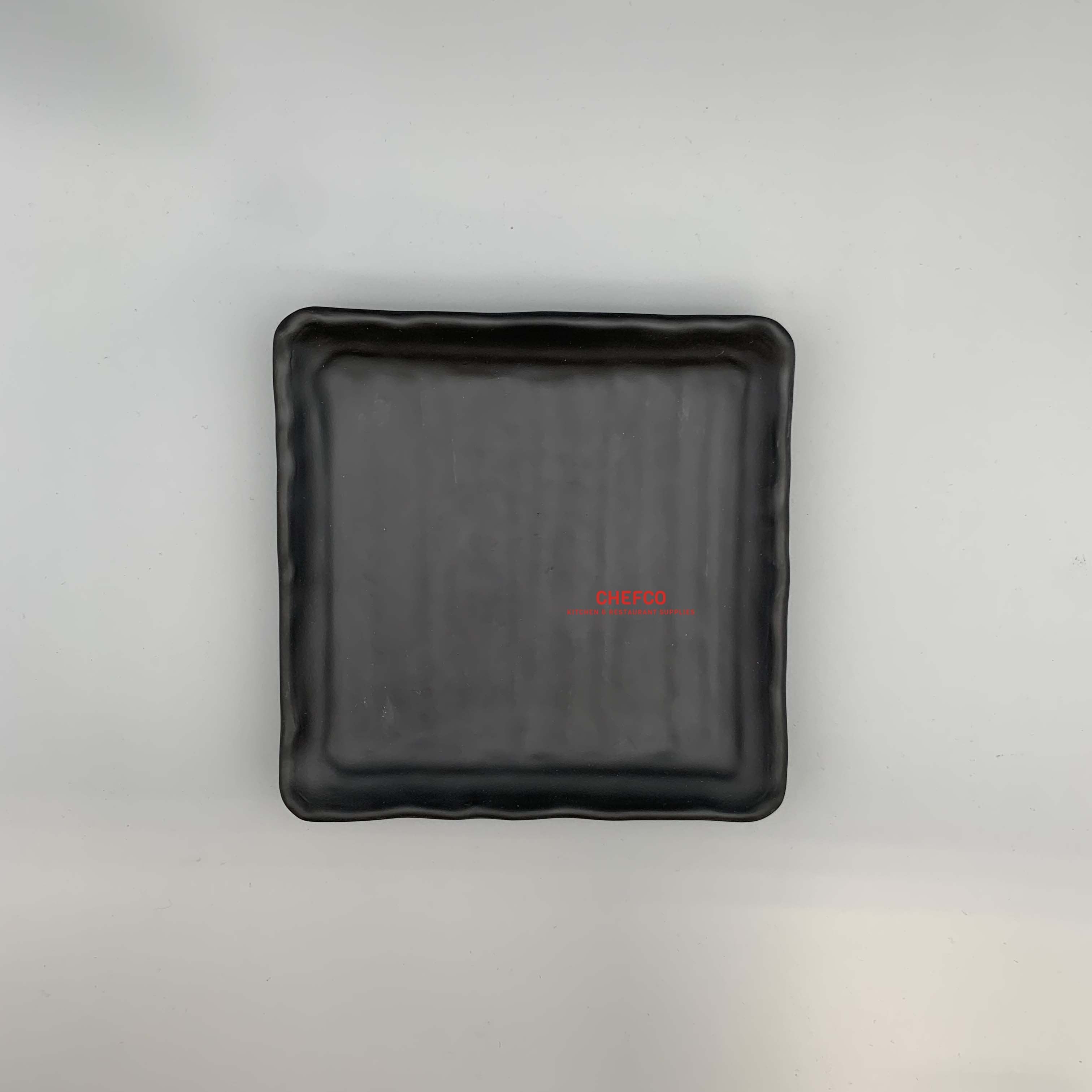 Matte Black Square Rimmed Melamine Plate (G416930)