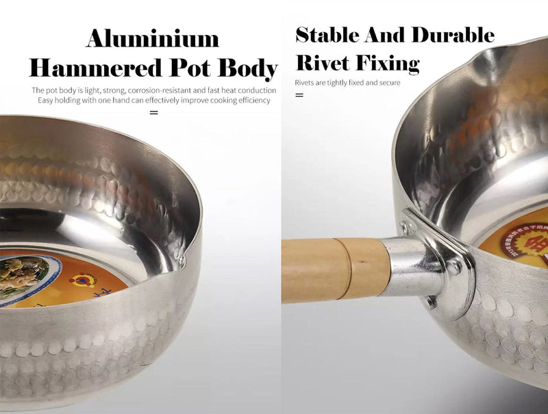 Aluinium Sauce Pan with Wooden Handle (18cm-24cm Diameter)