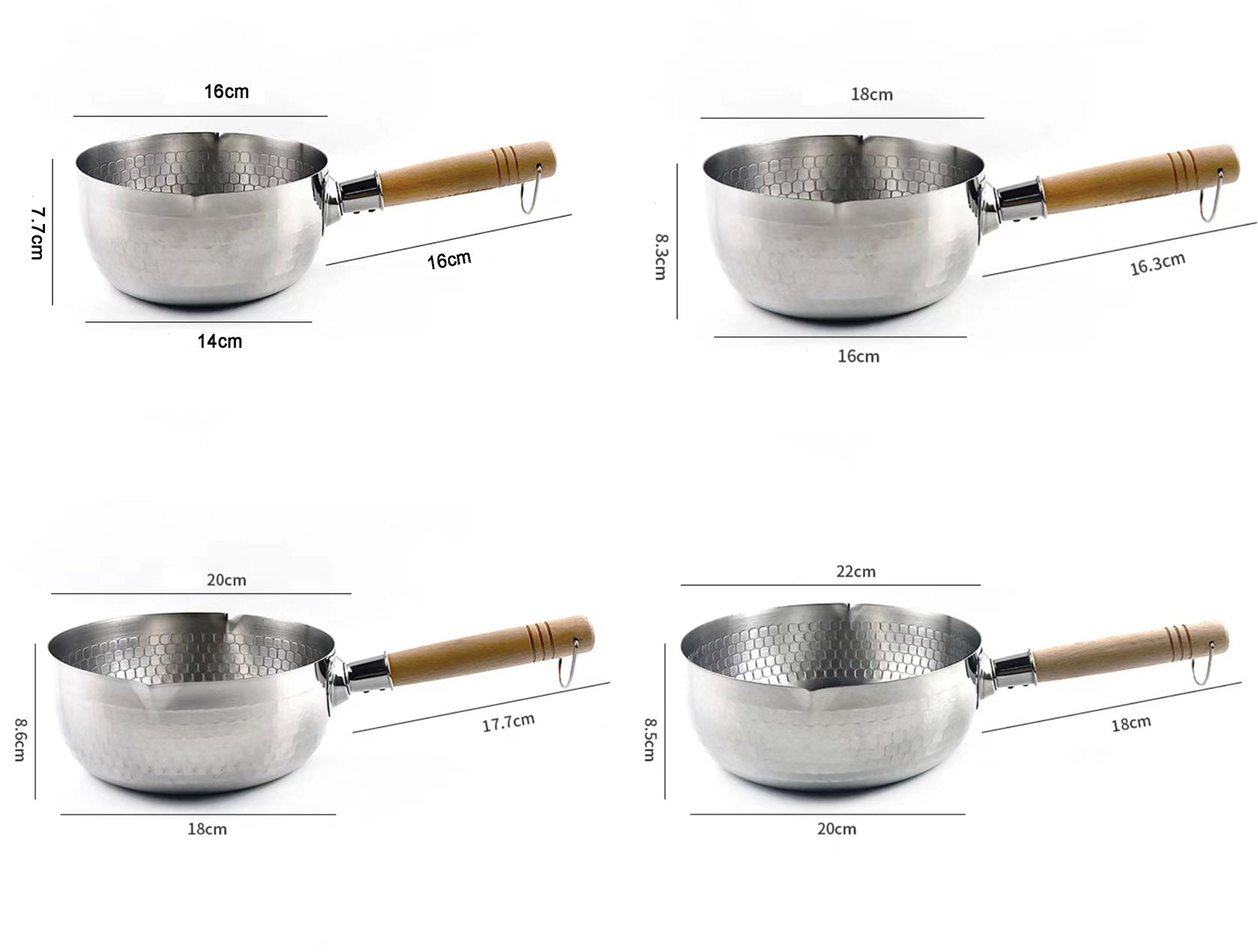 Stainless Steel Sauce Pan with Wooden Handle