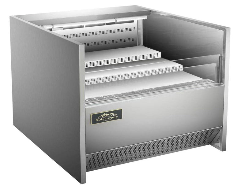 Sub-equip,59" Low Profile Horizontal Air Curtain Open Refrigerated Display Case, Grab and Go refrigerator self-serve counter case (W59" X D34"X H33"）