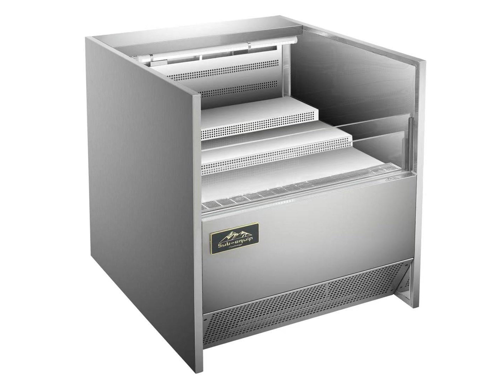 Sub-equip,30" Low Profile Horizontal Air Curtain Open Refrigerated Display Case,Grab and Go refrigerator self-serve counter case (W30" X D34"X H33") - Chefcoca