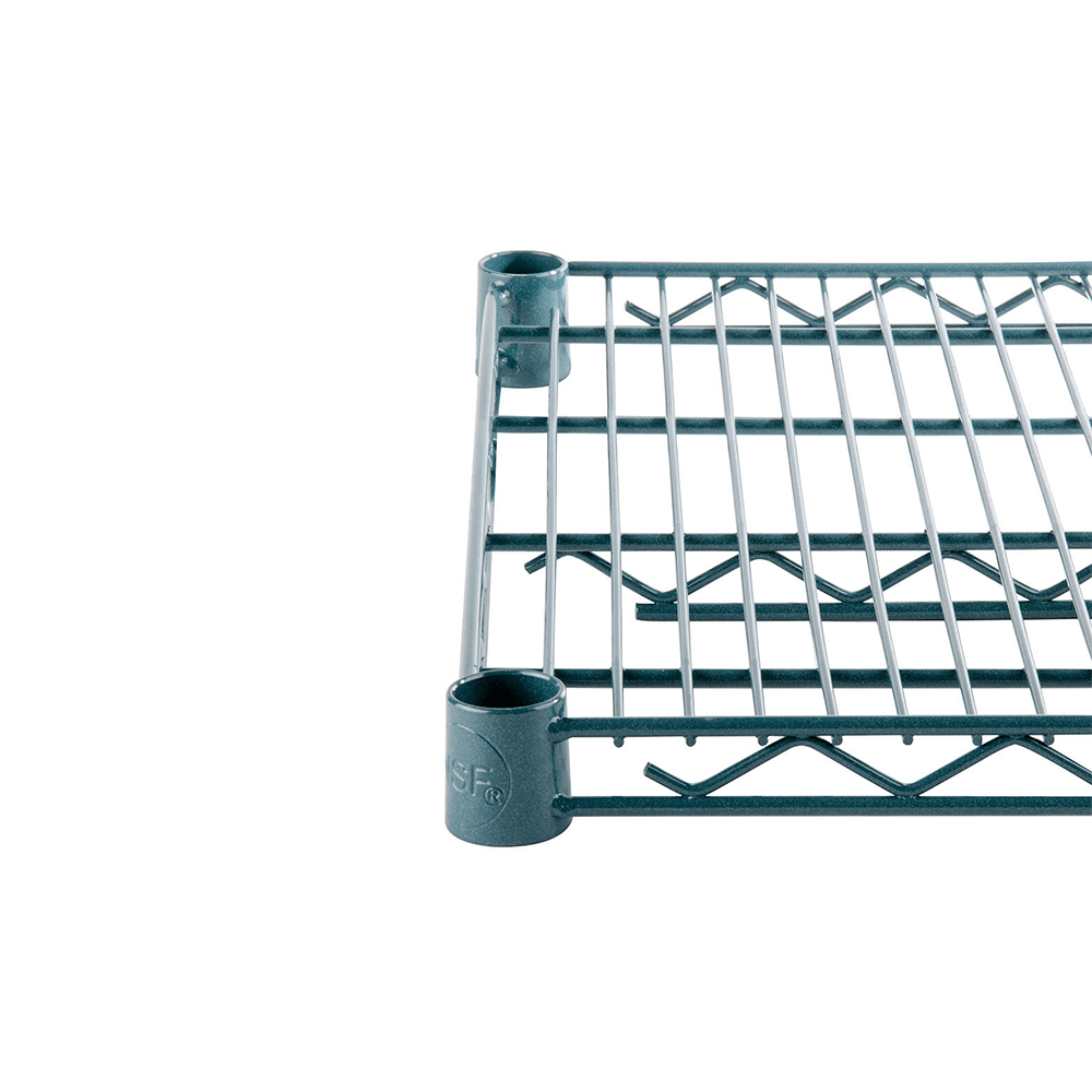 Green Epoxy Coated Wire Shelving 14" Width (2 Pieces, shelves only) - Chefcoca