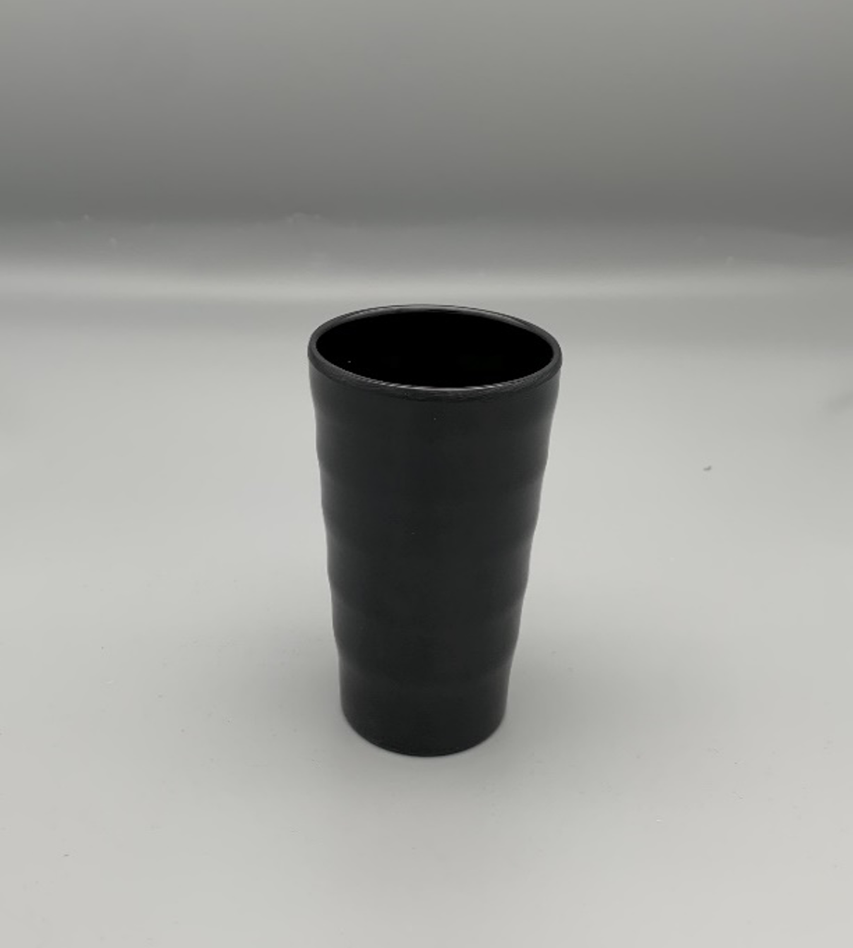 Black Melamine Tapered Ridges Tumbler (HC6028B)