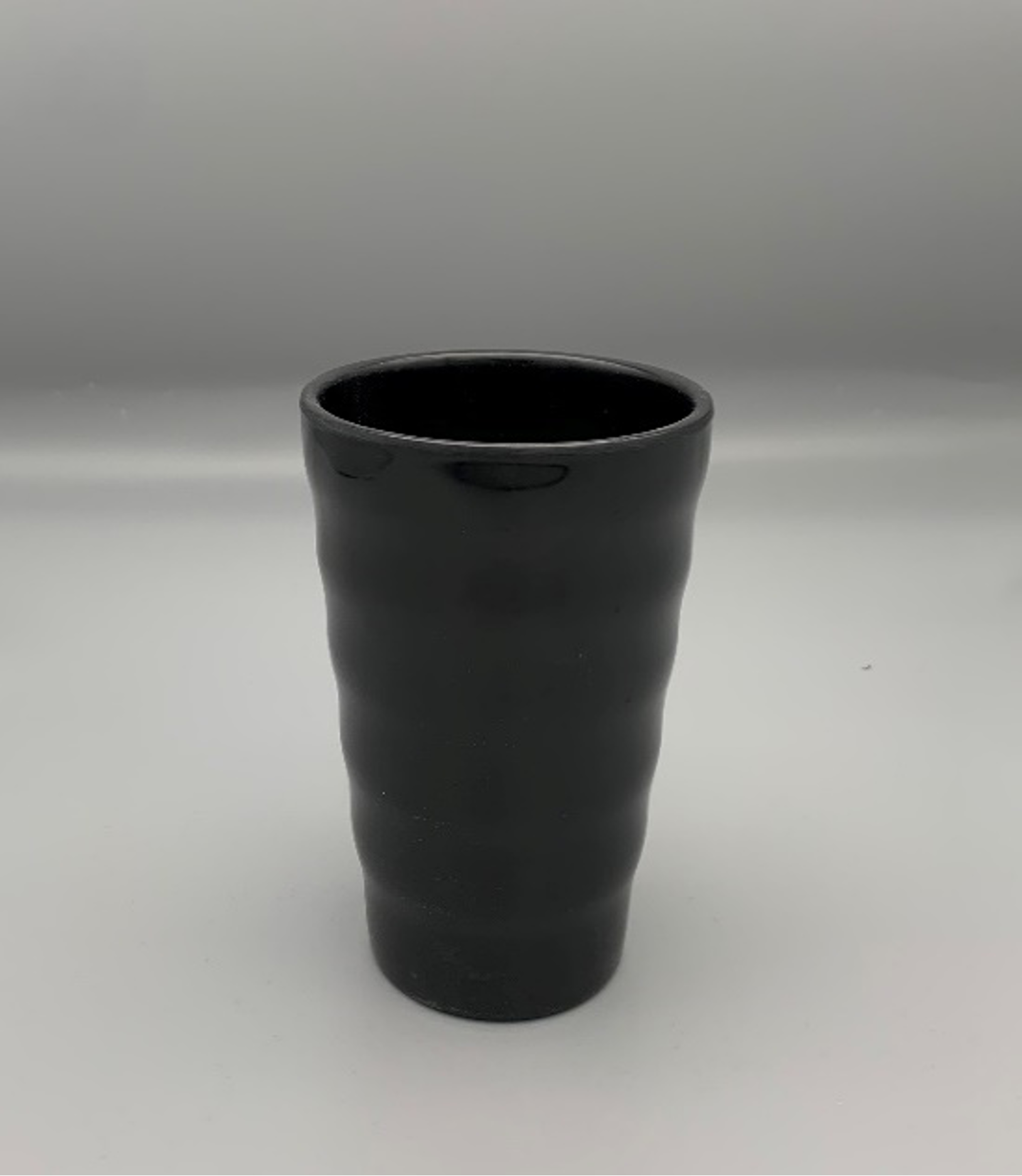 Black Melamine Ridges Tumbler (HC6335B)