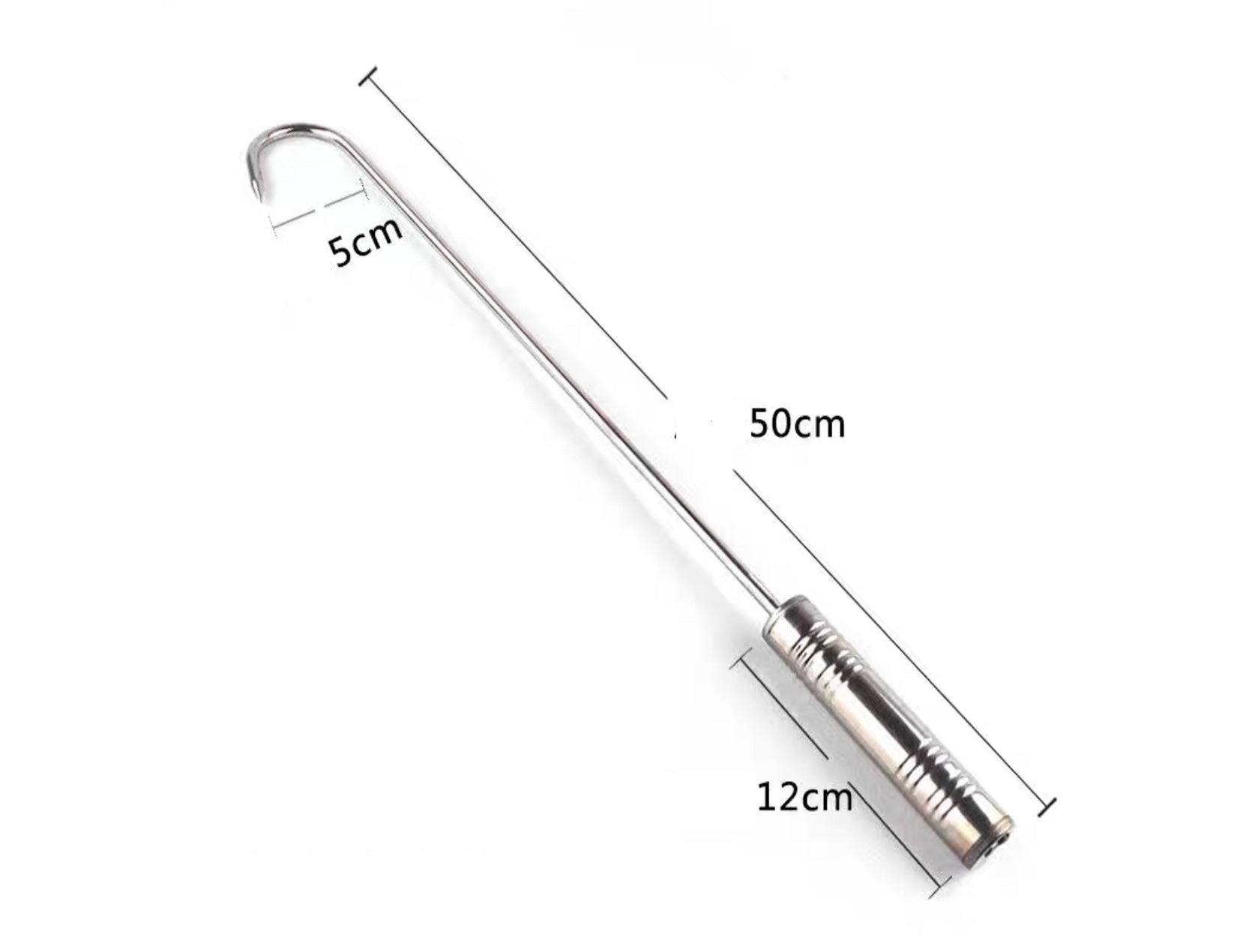 Long 18-22" Barbecue Stainless Steel Hook (Steel or Wooden Handle)