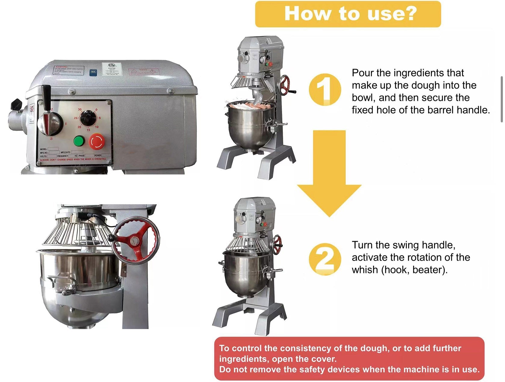 Precision Planetary Mixer 40Qt HUB-40 - Chefcoca