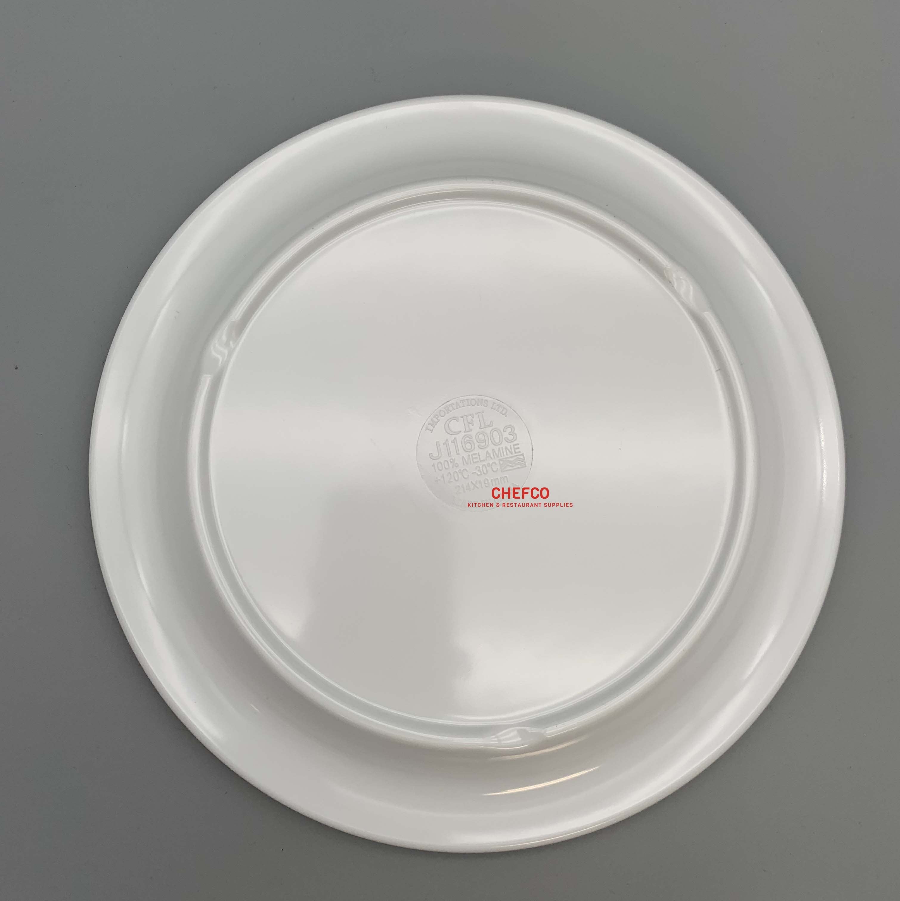 White Classic Round Melamine Plate (J116903-J116904) - Chefcoca