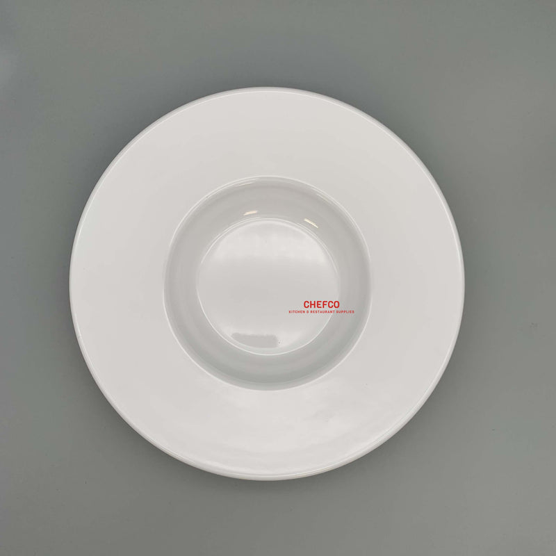 White Flat Rim Melamine Pasta Plate (J222491)