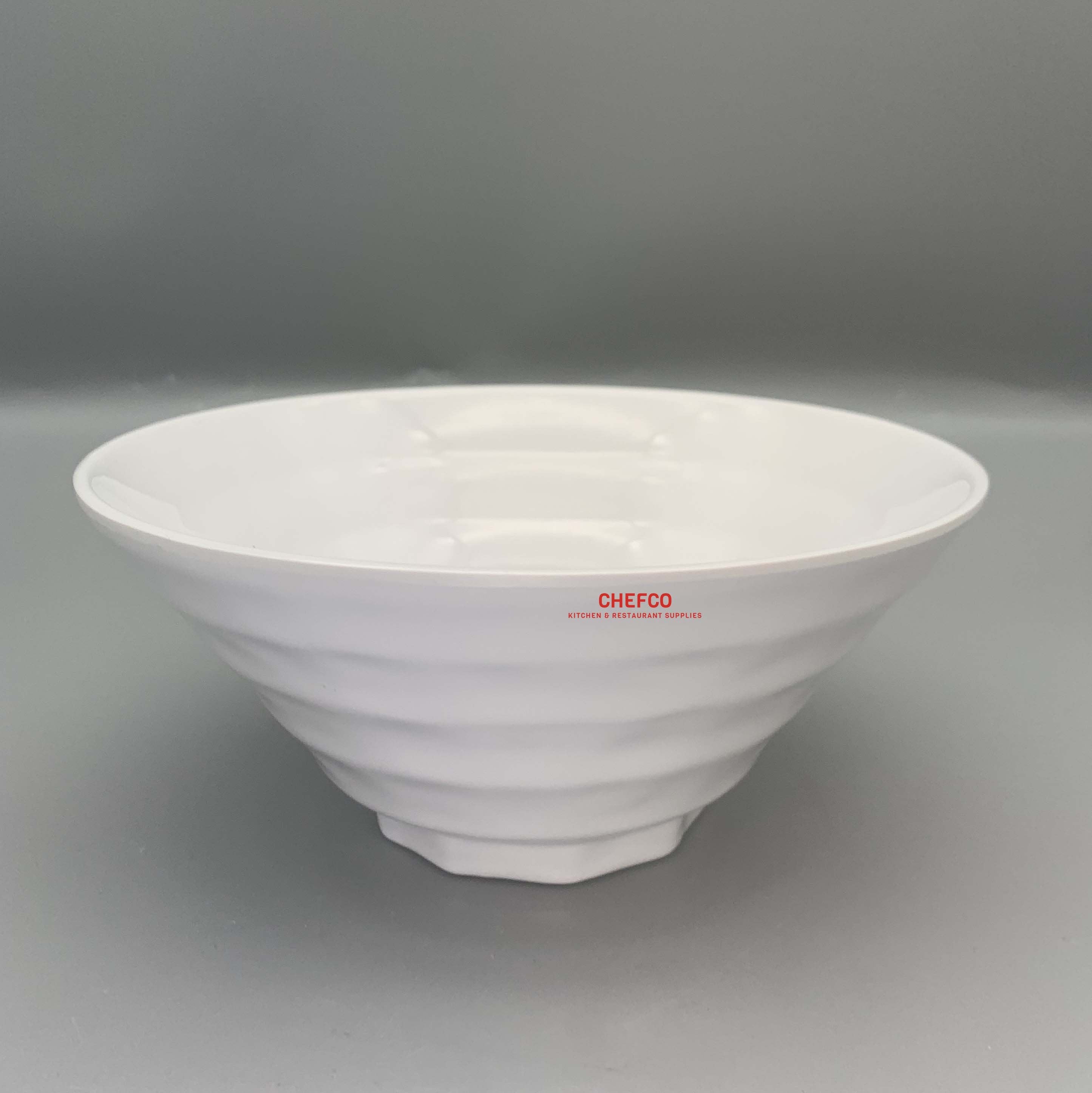 White Textured Waves Melamine Bowl (J2314680)