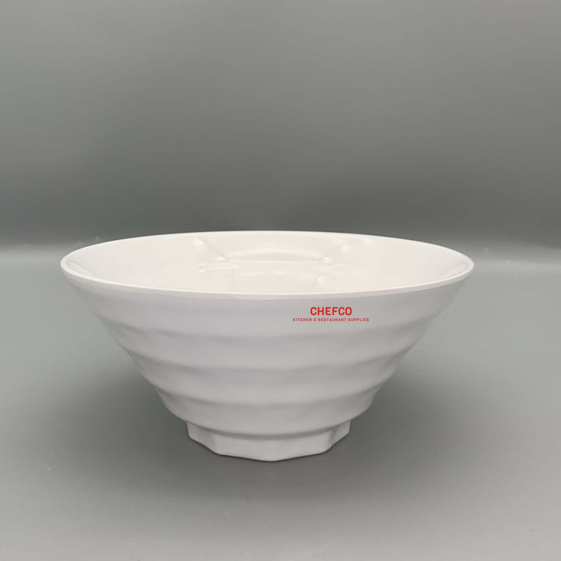 White Textured Waves Melamine Bowl (J2314680)