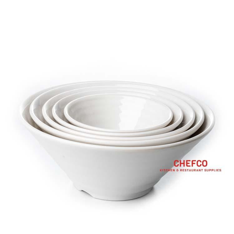 White Minimalistic Lines Noodle Melamine Bowl (J236571-J236573)