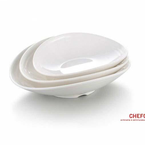 White Deep Geometric Melamine Plate (J236610，J236611)