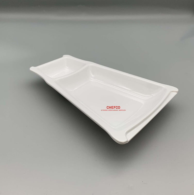 Appetizer Melamine Plate with Sauce Compartment (J528710)