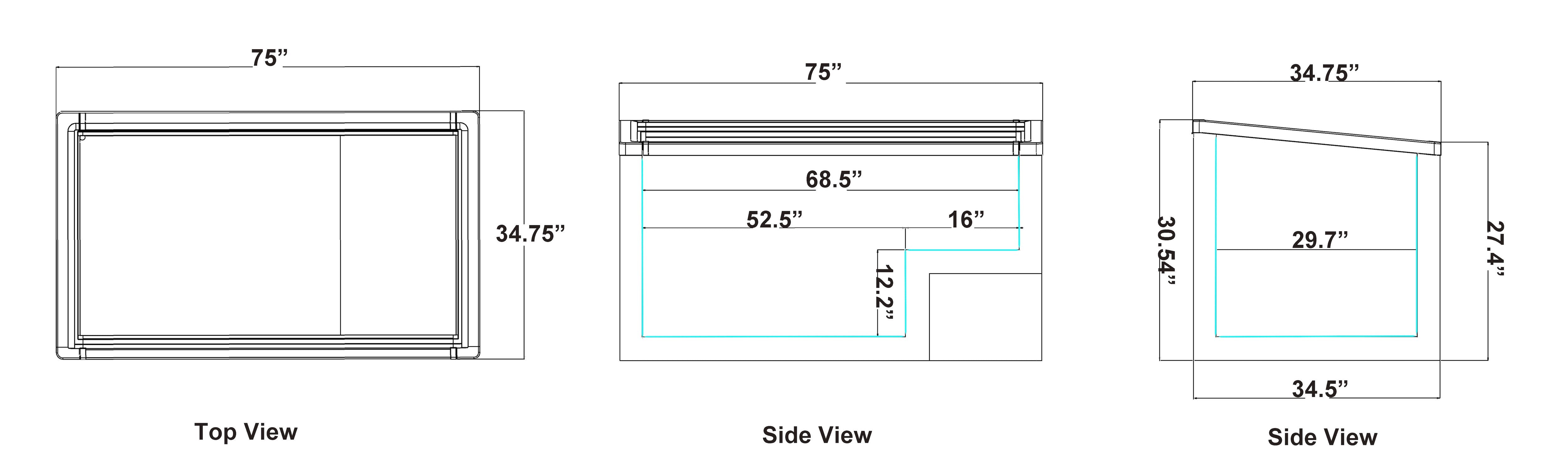 75.5" (685L) Combined Supermarket Jumbo Freezer