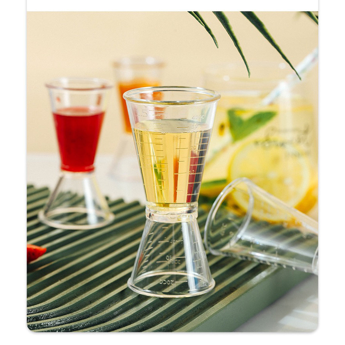 Multi-functional transparent PC resin double head measuring cup bubble tea and bar use Jigger - Chefcoca