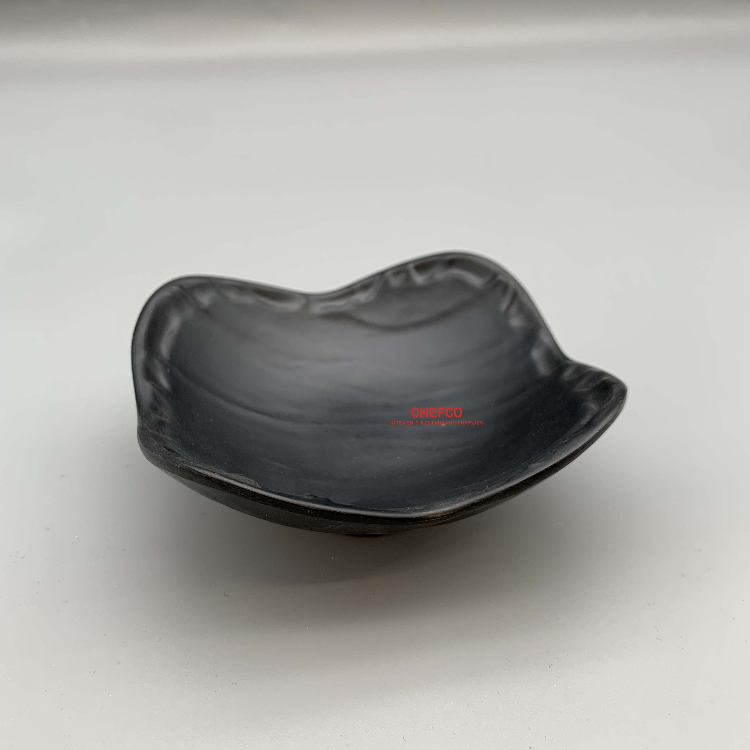 Matte Black Stone Style Sauce Dish (4" x 4")