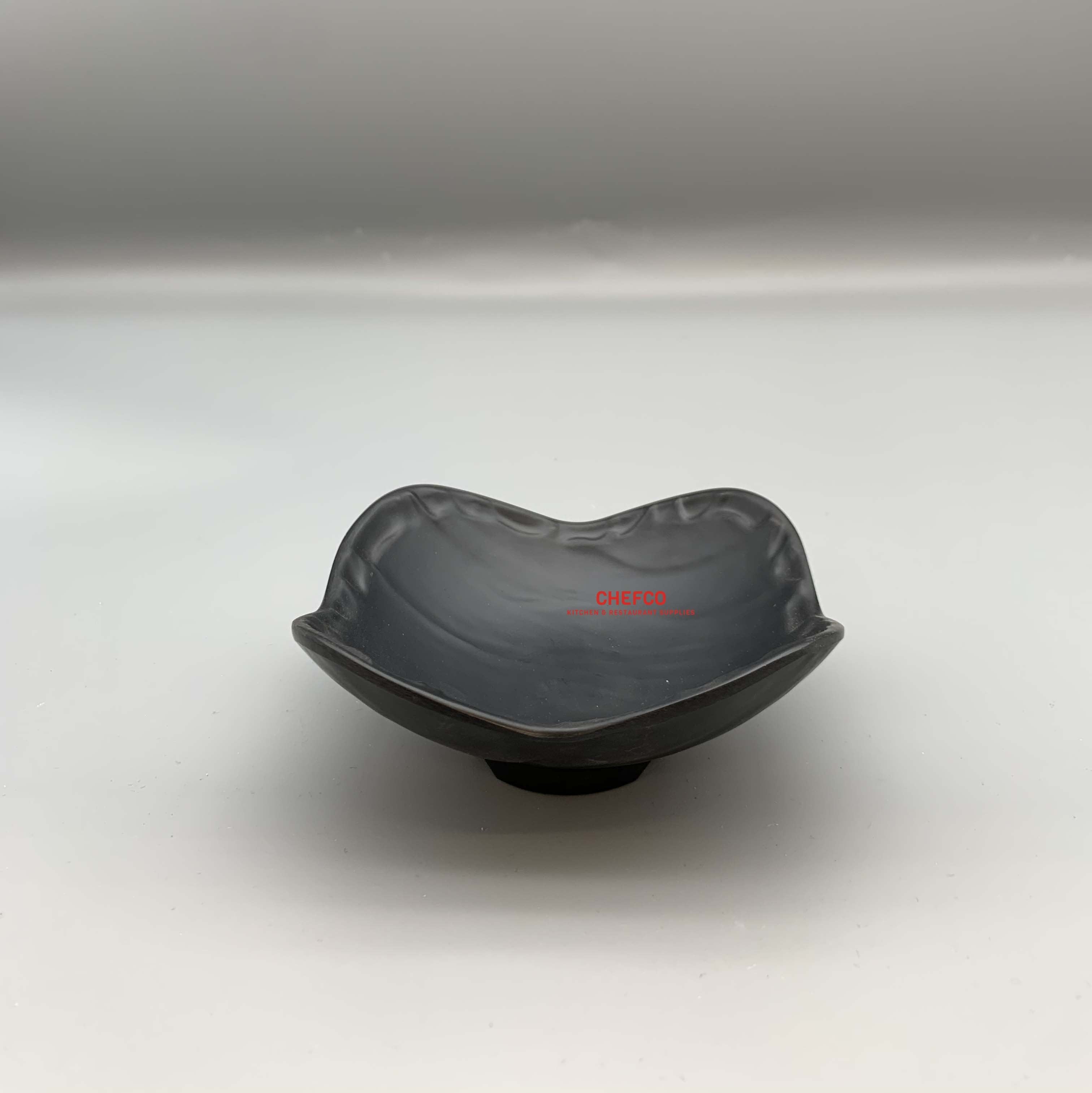 Matte Black Stone Style Sauce Dish (4" x 4")