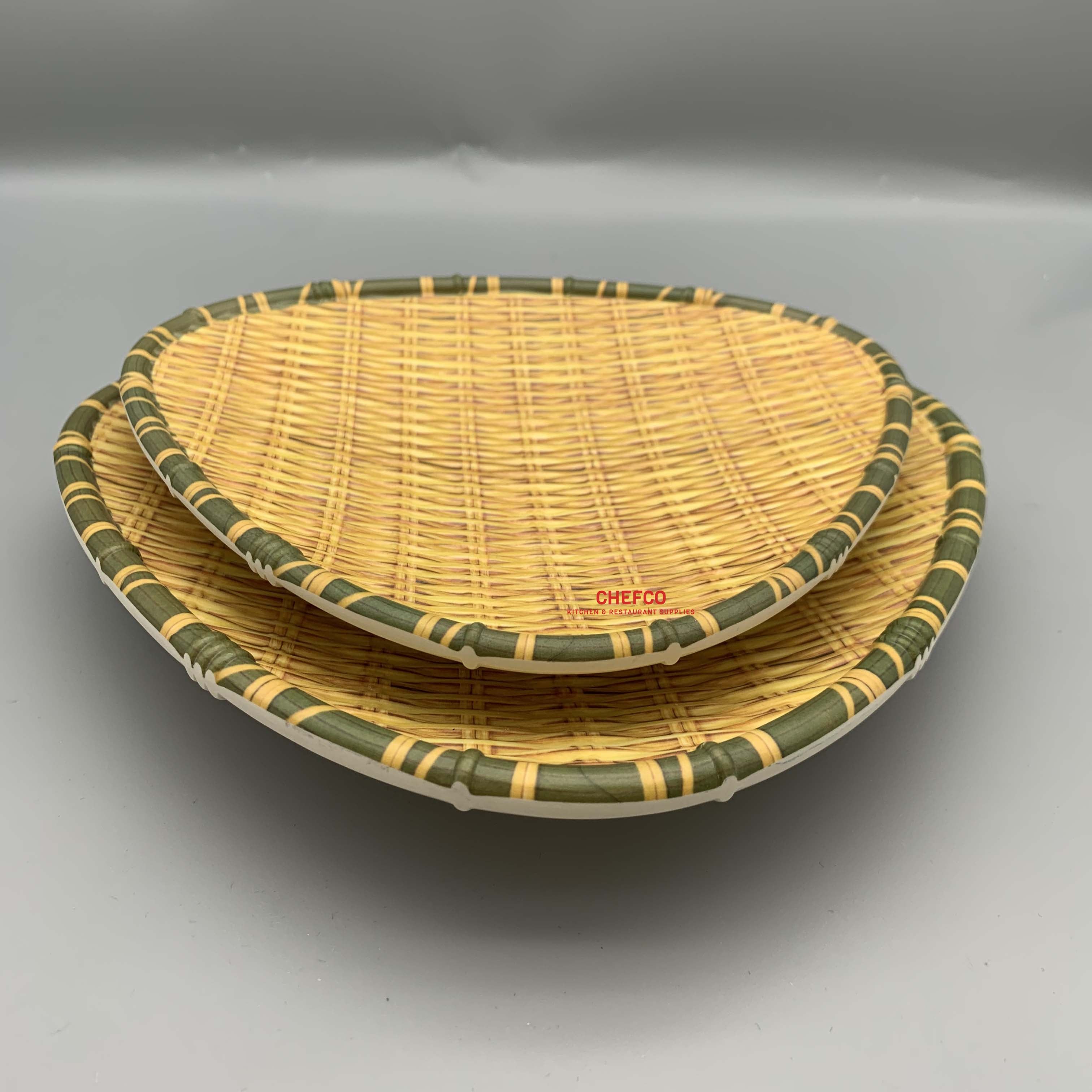 Triangular Melamine Rattan Style Plate （JM181003，JM181004） - Chefcoca