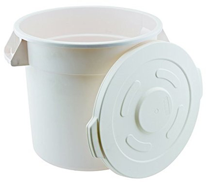White Polypropylene Bulk Storage Container (10-32 Gallons), Lids Sold Separately