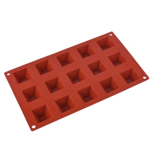 Red Silicone 15 Compartment Pyramid Shaped Molds - Chefcoca