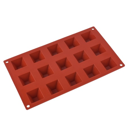 Red Silicone 15 Compartment Pyramid Shaped Molds