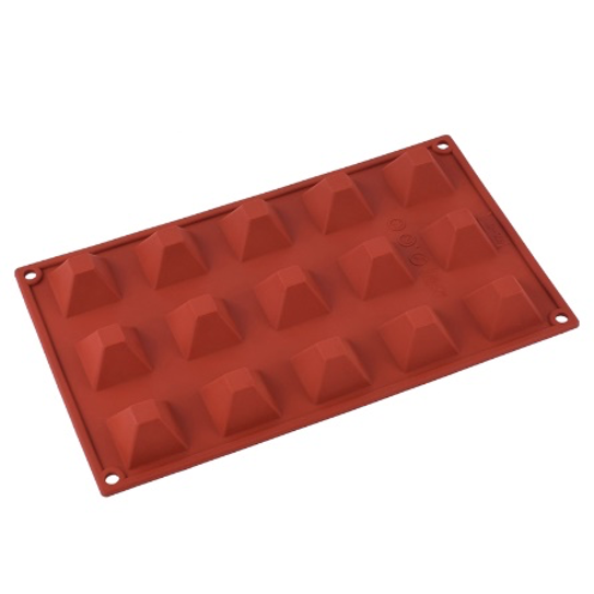 Red Silicone 15 Compartment Pyramid Shaped Molds - Chefcoca