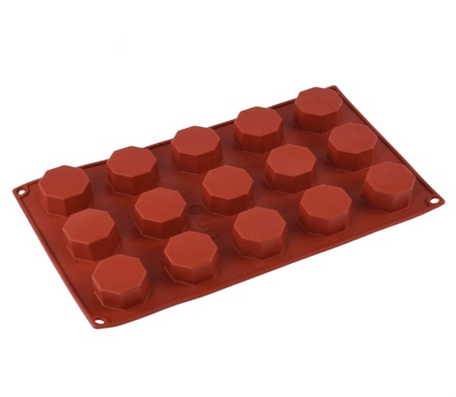 Red Silicone 15 Compartment Octagon Shaped Molds